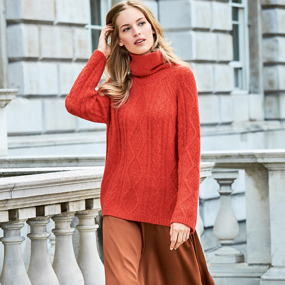 Red Cable Sweater - The Lucy Edit