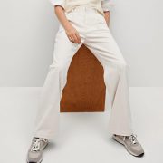 Mango cotton relaxed trousers and retro trainers