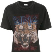 charcoal t-shirt with tiger print and anine bing writing