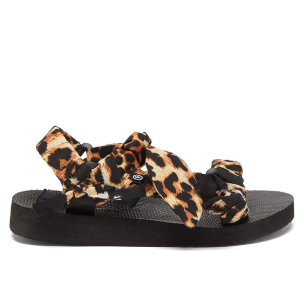 chunky trekky sandals with leopard print bandana trim arizona love