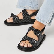 chunky quilted strap sandals